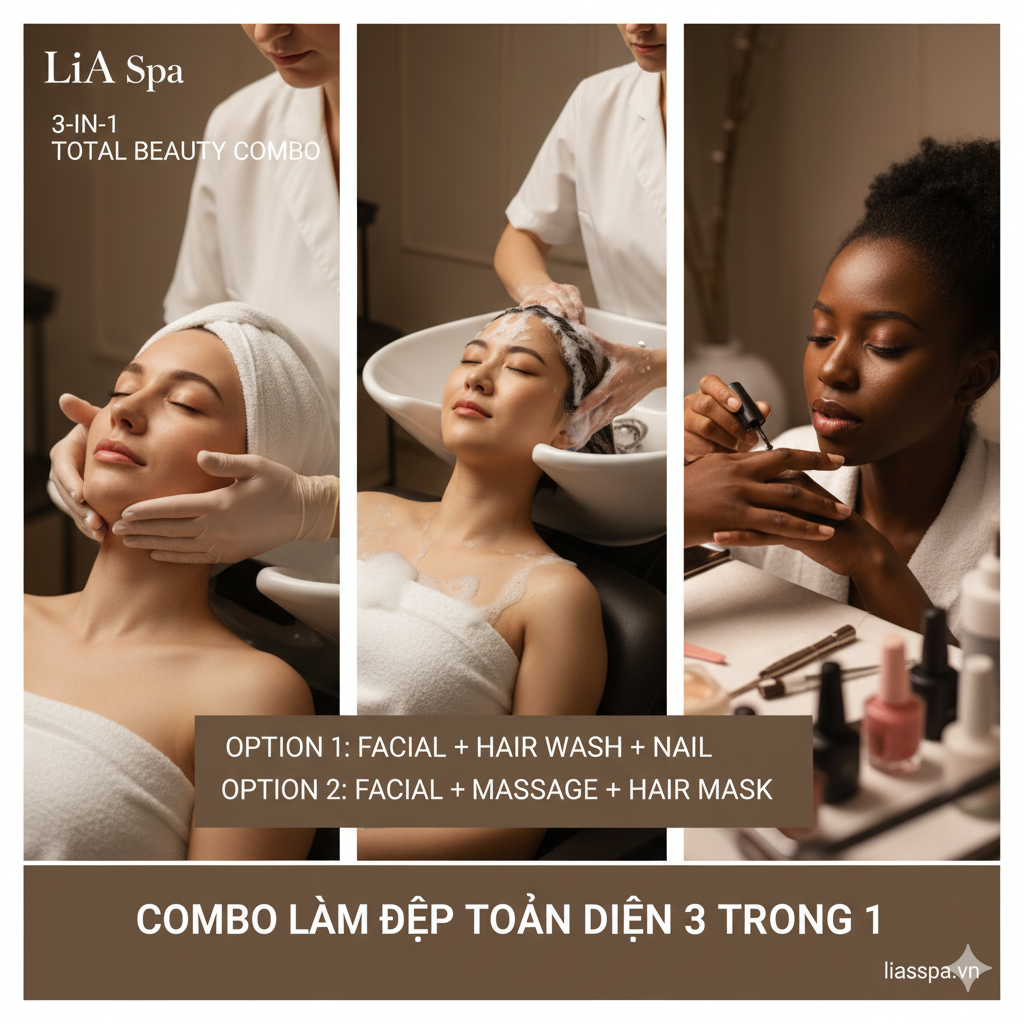 Combo làm đẹp toàn diện 3 trong 1 tại LiA Spa Tân Phú